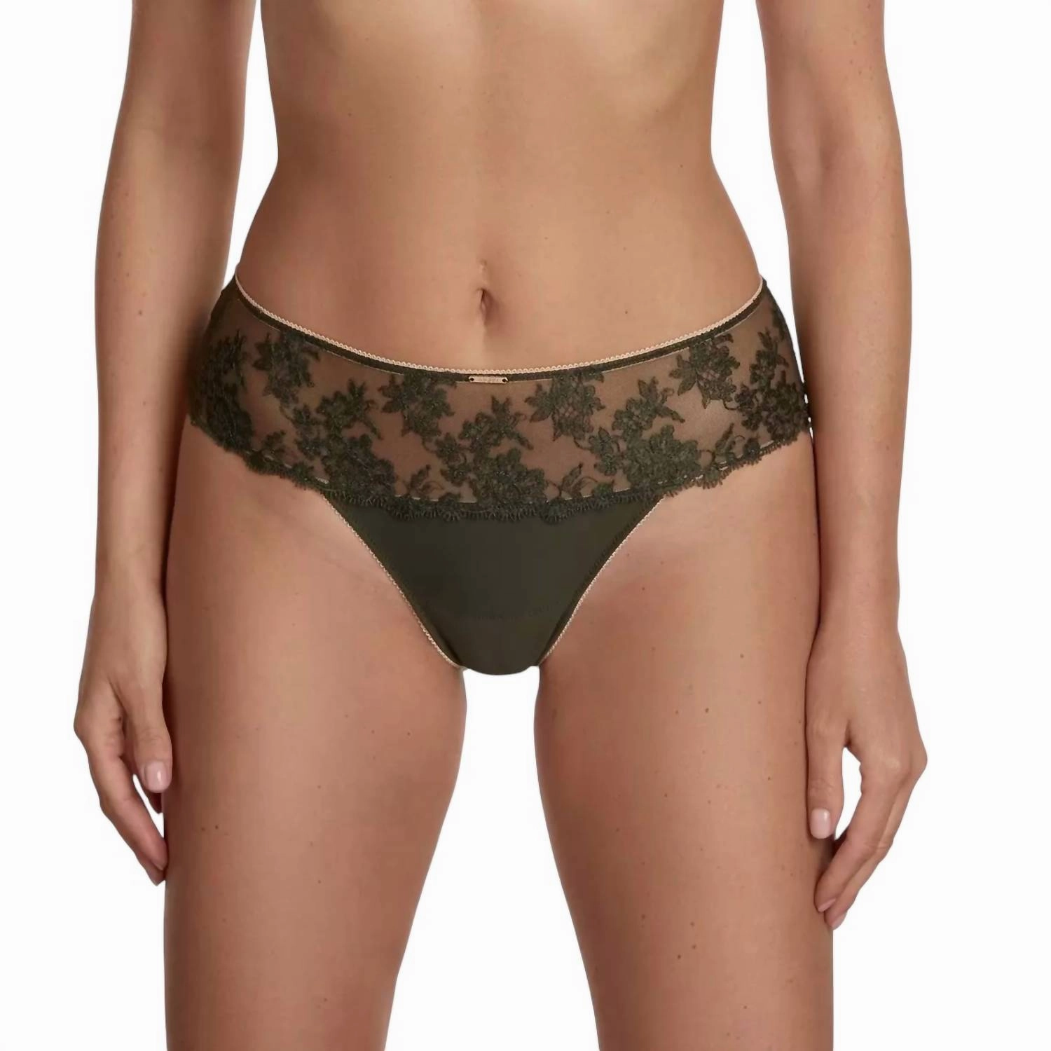 Cibeles Seemless Back Thongs In Khaki