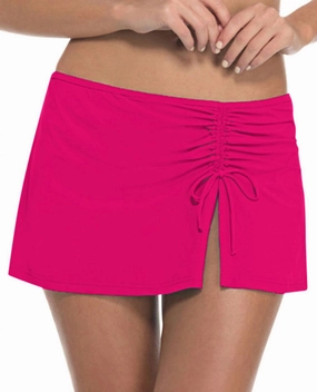 Cinch Skirt Swim Bottom In Tutti Frutti Raspberry Swim Womens - reversible swimsuits