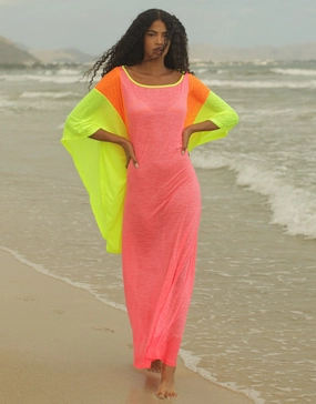 Clara Butterfly Kaftan - Hot Pink Swim Womens - bikinis clearance