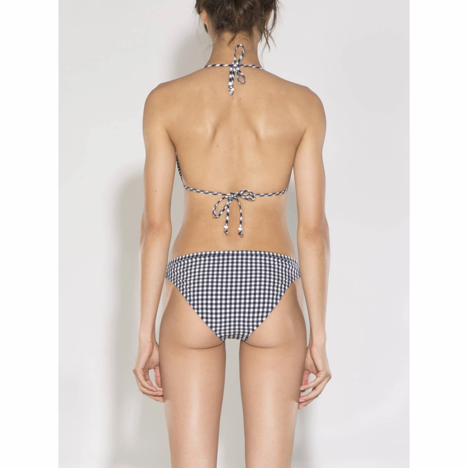 Classic Bikini Bottom In Navy White Gingham