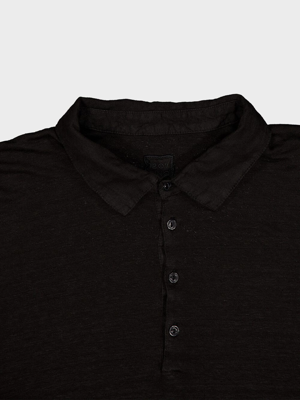Classic Black Linen Polo