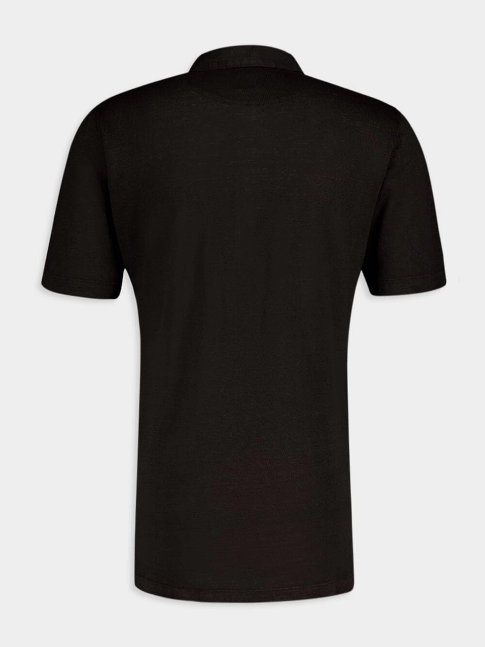 Classic Black Linen Polo