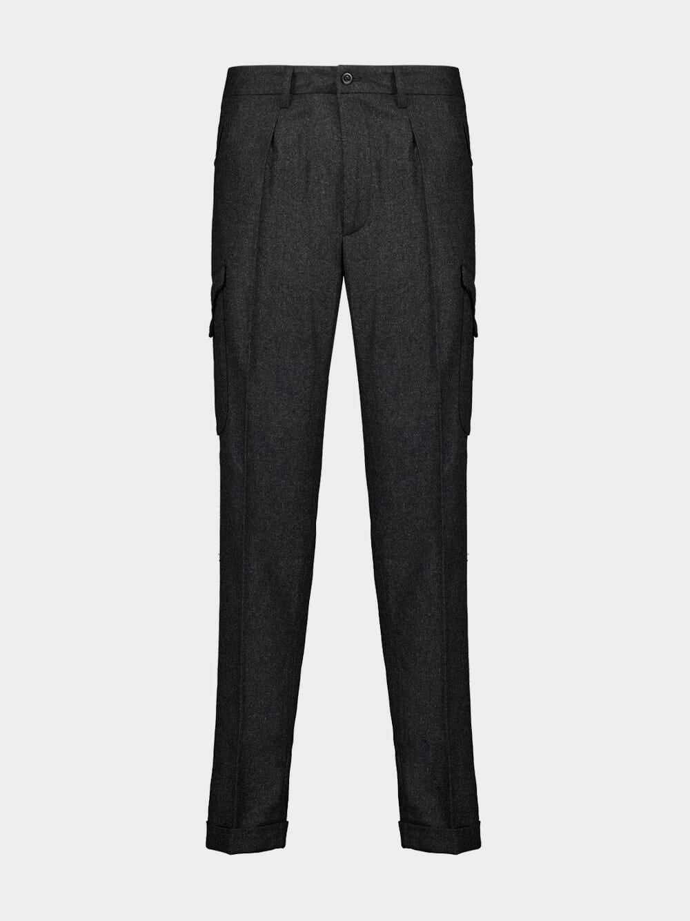 Classic Fit Virgin Wool Cargo Trousers Suits Mens - men's suits outlet