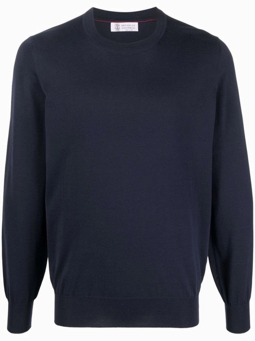 Classic Round Neck Black Knit Sweater