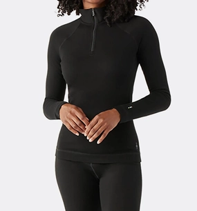 Classic Thermal 1/4 Zip Sweater In Black Tops Womens - ruffle blouses