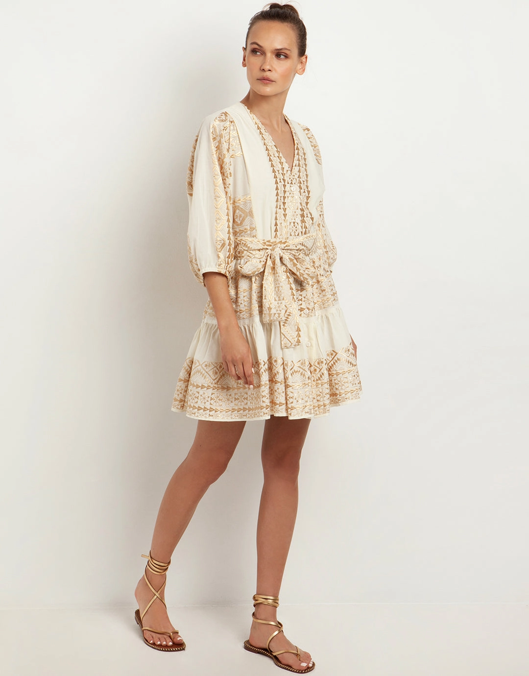 Classic Triangle Mini Dress - Natural and Gold Swim Womens - bikinis clearance