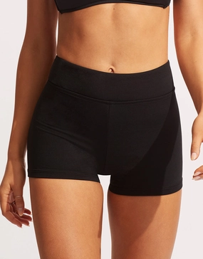 Collective Boyleg Bikini Pant - Black Swim Womens - one-pieces cheap