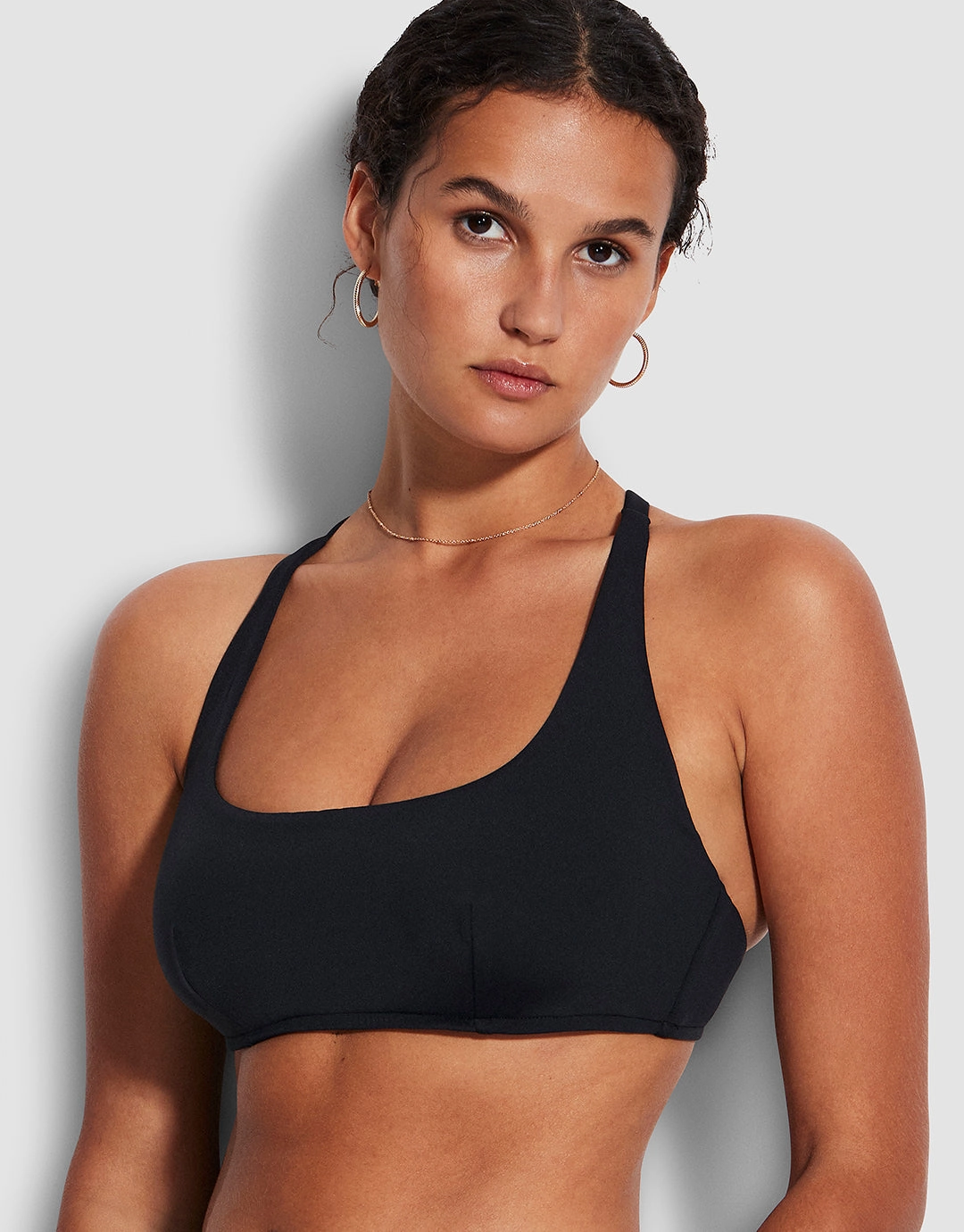 Collective DD Scoop Neck Halter Bikini Top - Black Swim Womens - swimsuits outlet