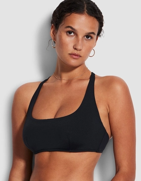Collective DD Scoop Neck Halter Bikini Top - Black Swim Womens - swimsuits outlet