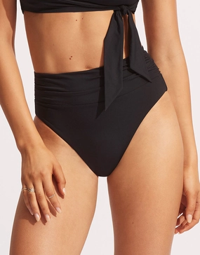 Collective High Cut Rio Bikini Pant - Black Swim Womens - one-pieces cheap