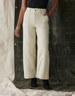 Comfort Terry Crop Pant In Cream womens linen pants discount
