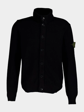 Compass-Motif Knitted Cardigan Knitwear Mens - men's sweaters sale