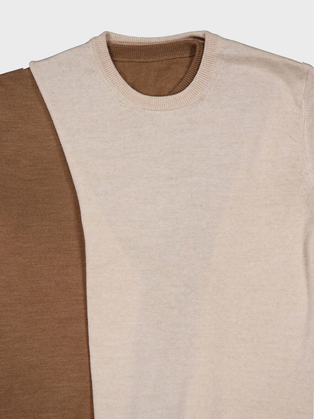 Contrast Panel Wool Sweater