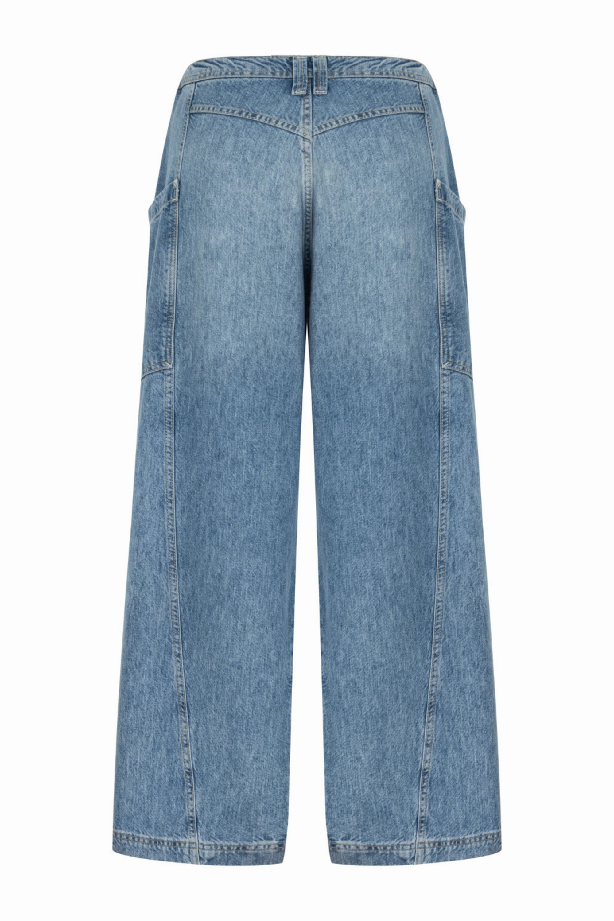 Contrast Top Stitching Pockets Jeans