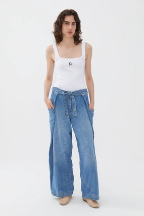 Contrast Top Stitching Pockets Jeans womens dress pants clearance