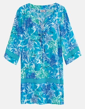 Coral Beach Tunic - Turquoise Swim Womens - bikinis clearance