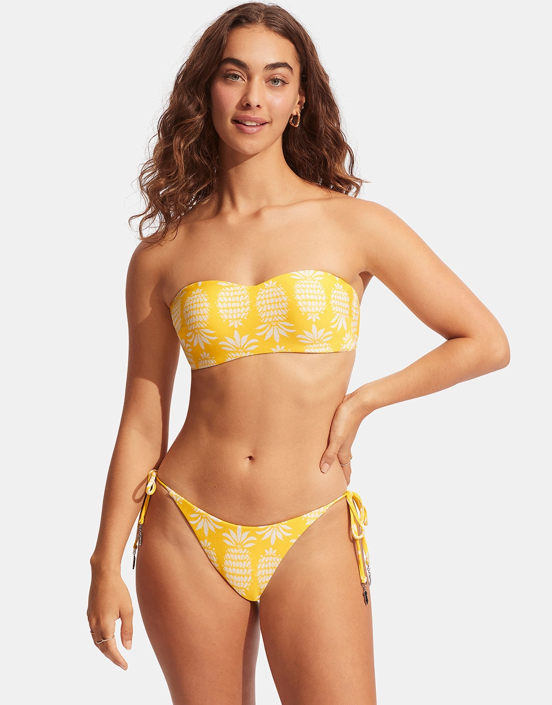 Corsica Bustier Bandeau Bikini Top - Citron