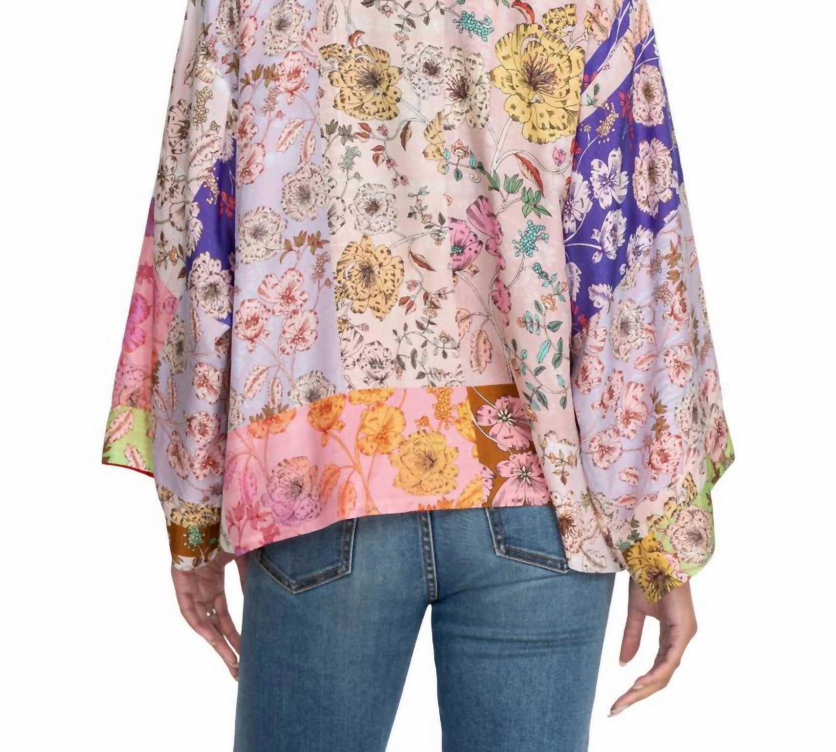 Cosmo Nana Reversible Kimono In Red Multi