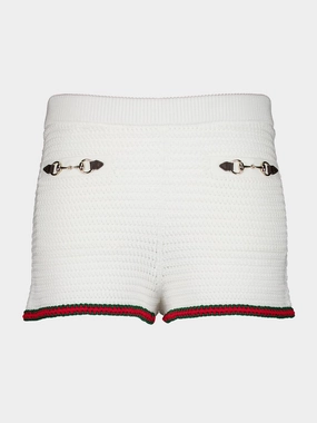 Cotton-Effect Shorts with Horsebit Knitwear Womens - women's knitwear cheap