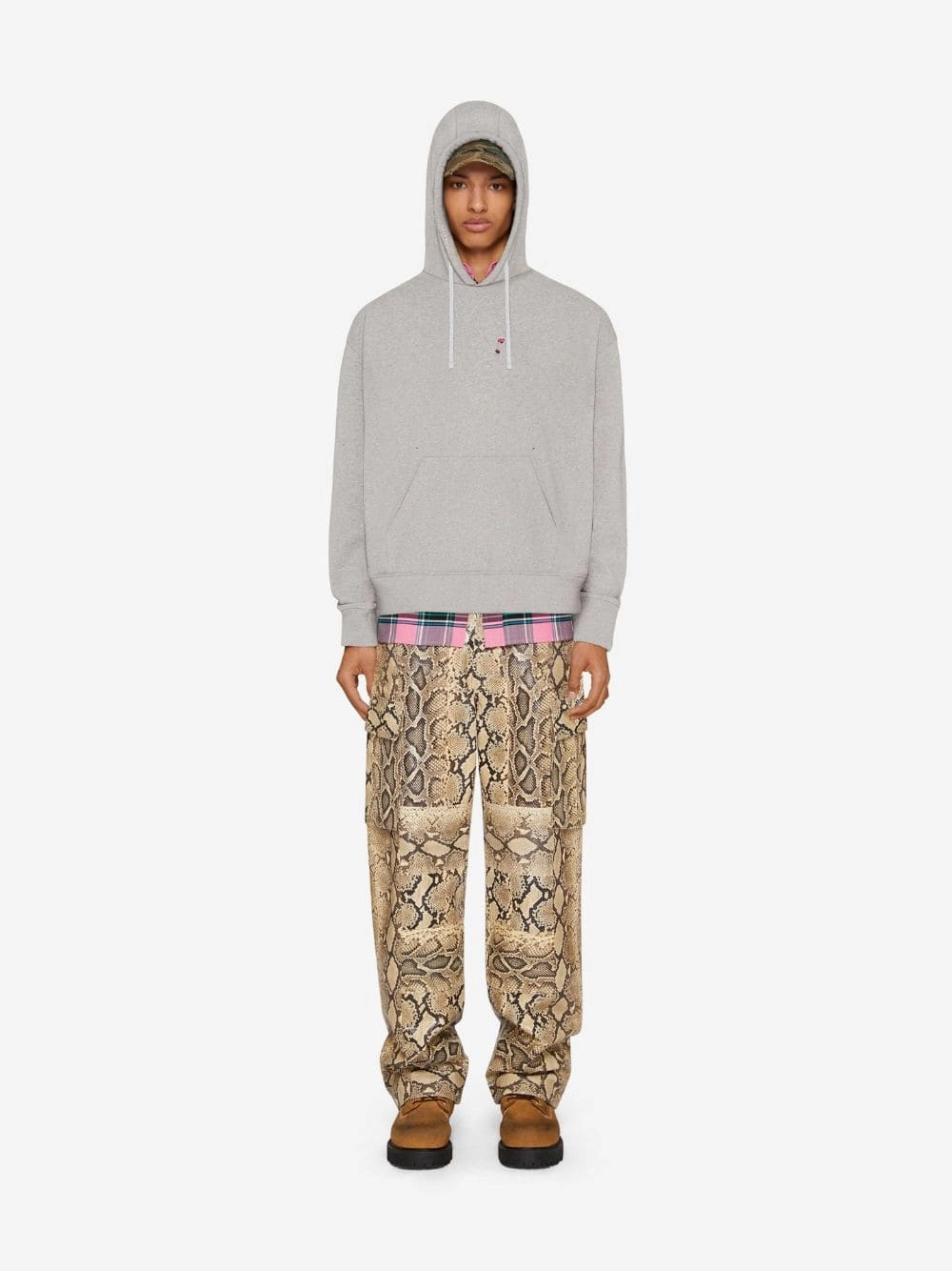 Cotton Hoodie In Fleece With Cut And Sewn Effect