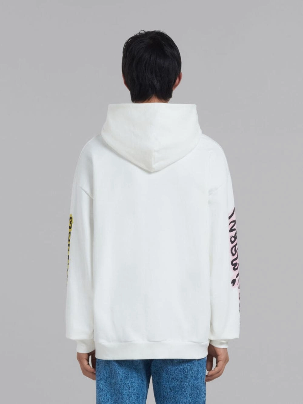Cotton Hoodie With Graffiti Prints