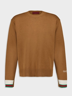 Cotton Sweater with Gucci Intarsia Knitwear Mens - men's sweaters sale