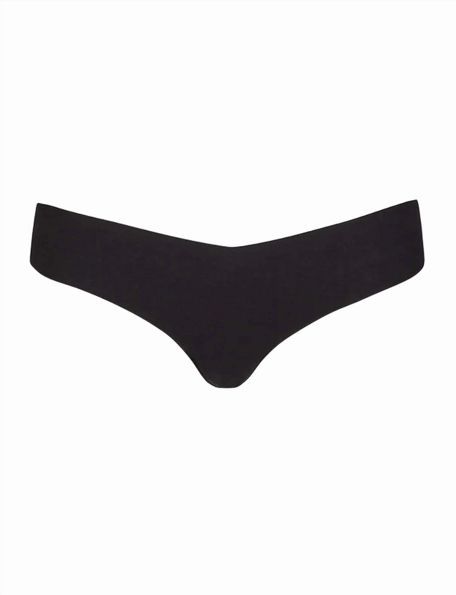 Cotton Thong Panty In Black