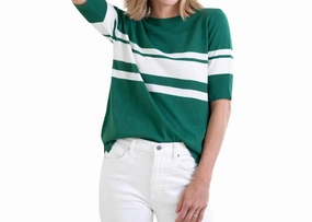 Court Short Sleeve Sweater In Emerald Tops Womens - asymmetrical tops