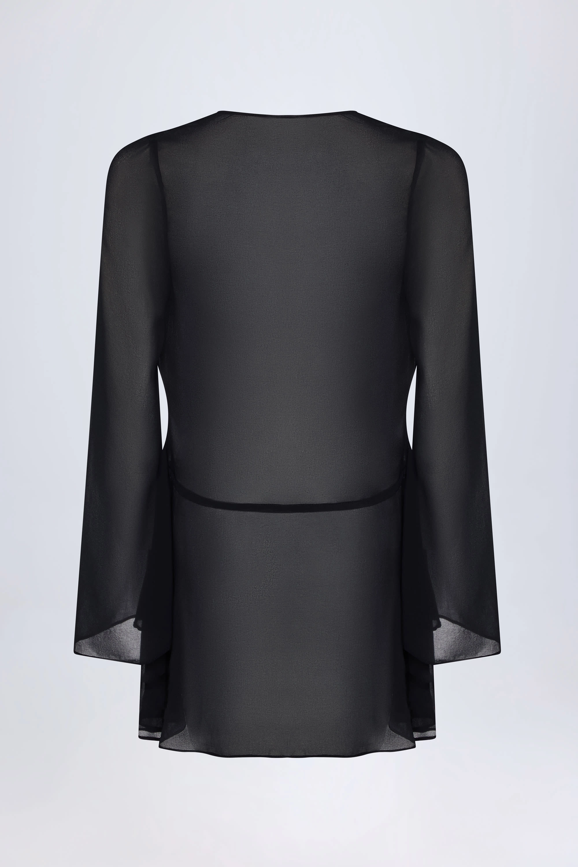 Cowl-Neck Mini Dress in Black