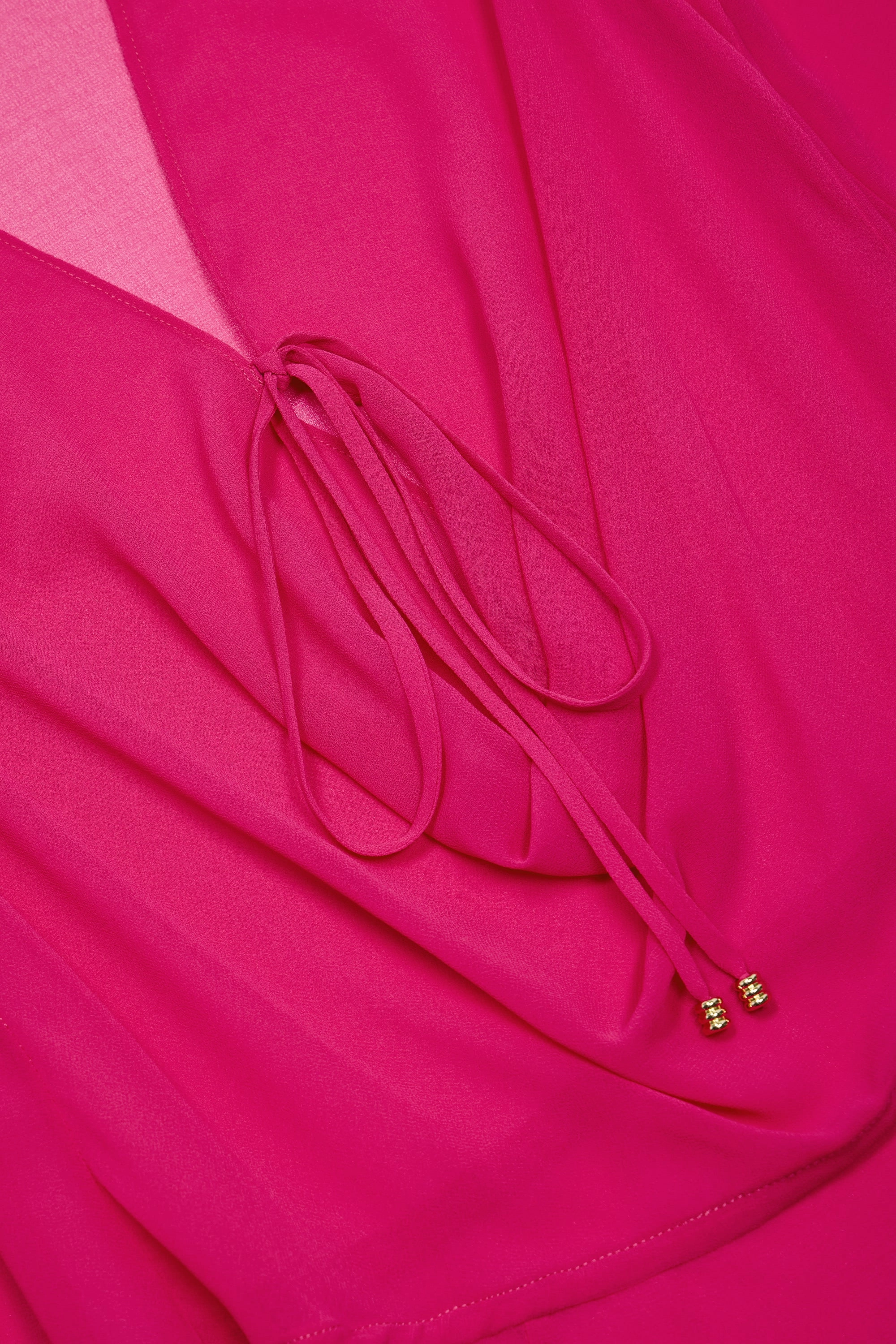 Cowl-Neck Mini Dress in Fuchsia
