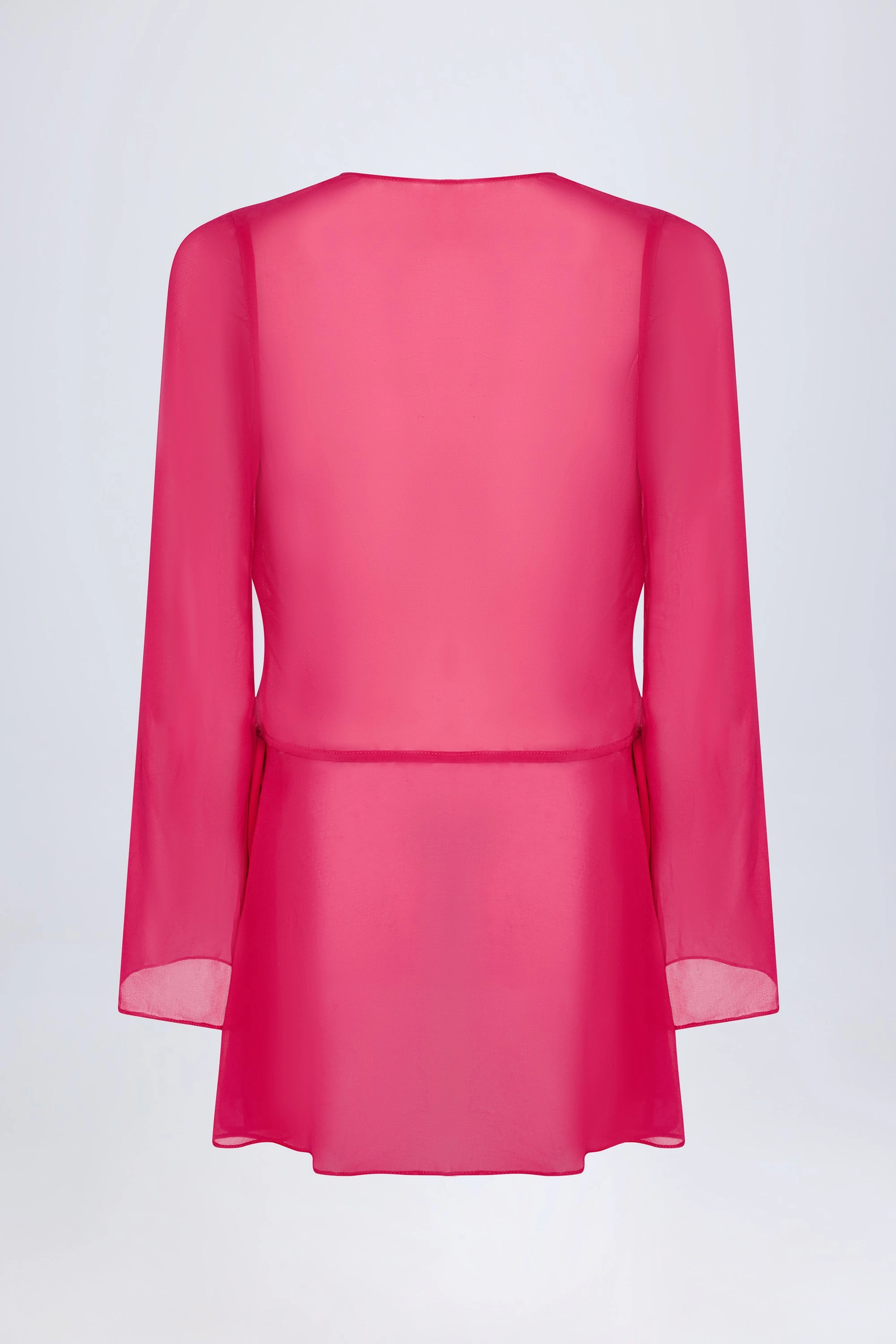 Cowl-Neck Mini Dress in Fuchsia