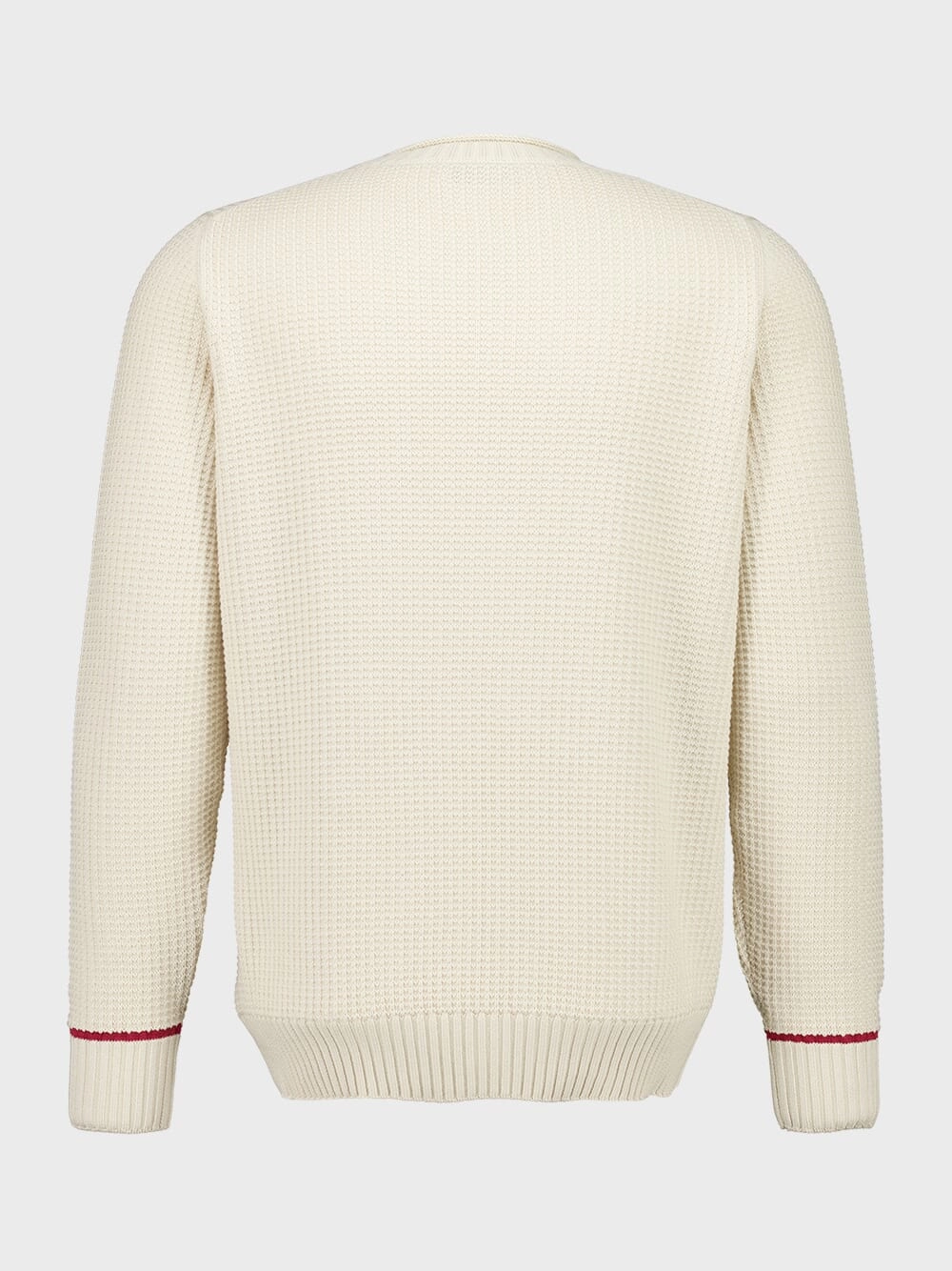 Cream Knitted Cotton Crewneck Sweater
