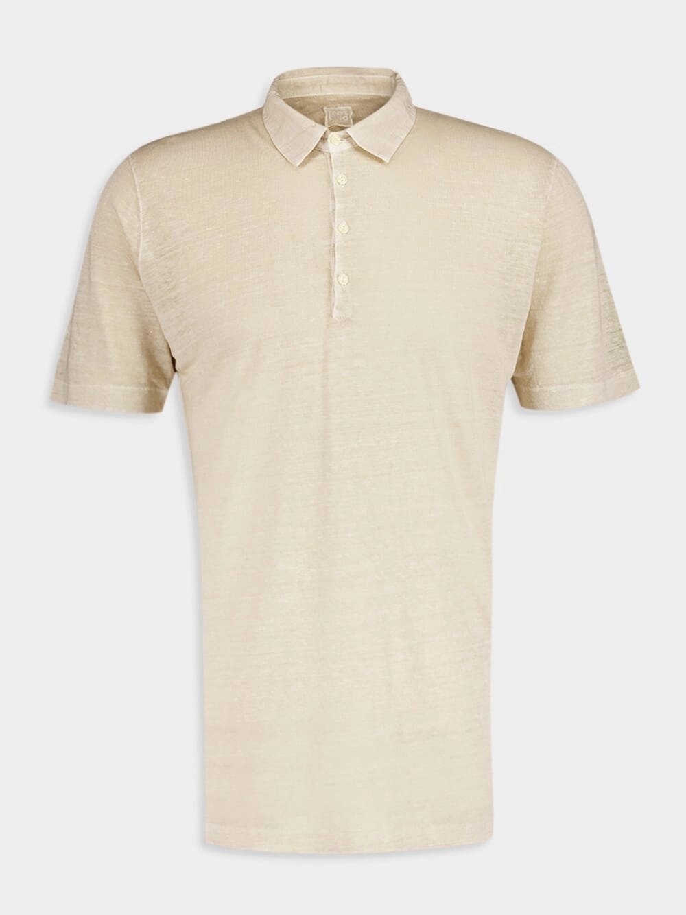 Cream Linen Polo Elegance Tops Mens - men's t-shirts outlet