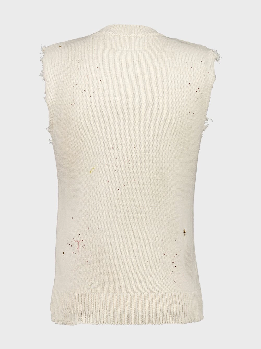 Cream Numbers-Print Vest
