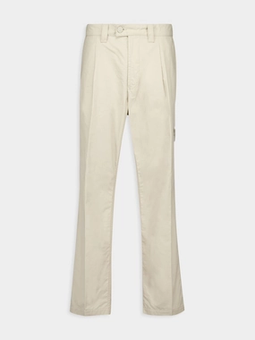 Cream Tapered Cotton Trousers Suits Mens - men's suits outlet