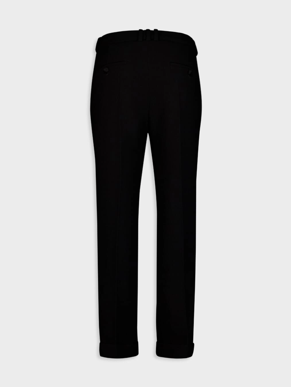 Crepe Straight-Cut Wool Trousers