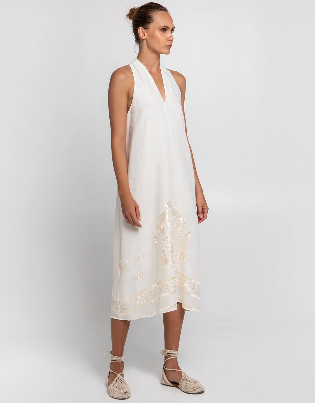 Crete Midi Dress - Natural and Champagne Swim Womens - bikinis clearance
