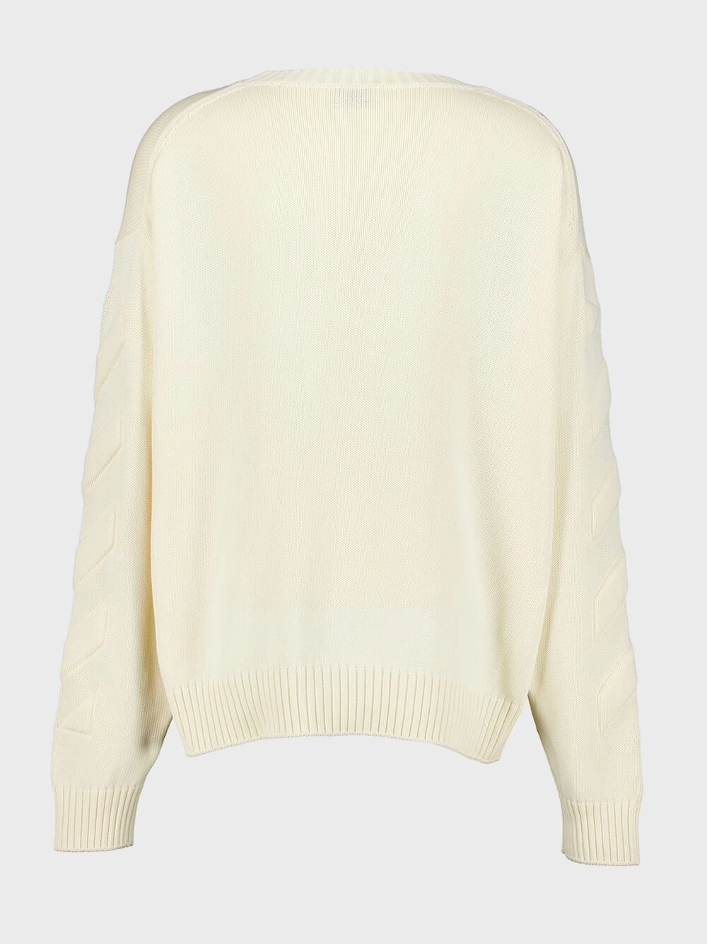 Crew-Neck Diagonal-Stripe Jumper