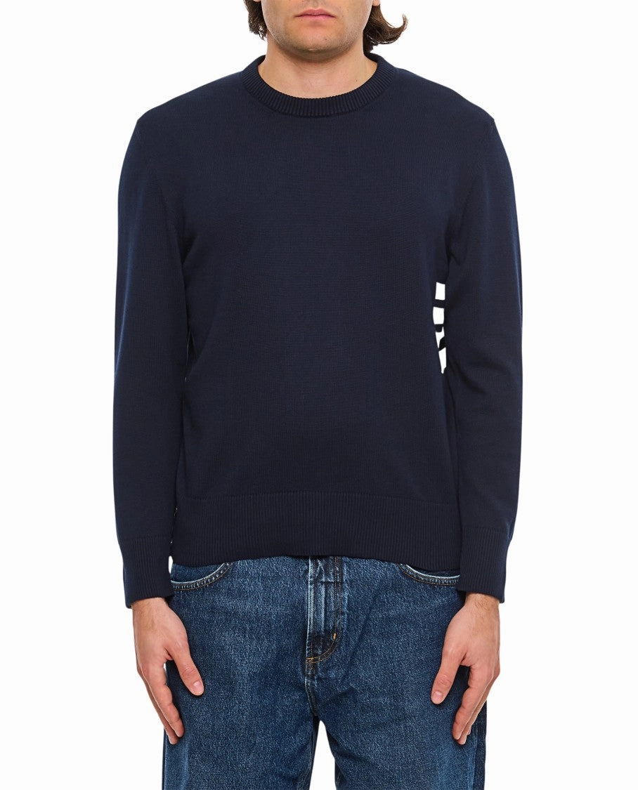 Crew Neck Pullover 4 Bar Stripe