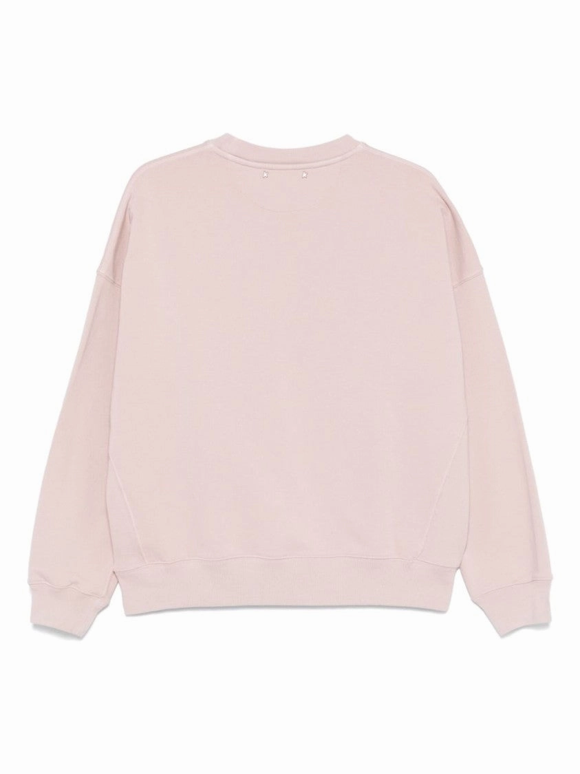 Crew Neck Sweater With Graphic Print And Ribbed Trim