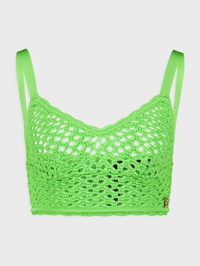 Crochet-Knit Bralette Top Knitwear Womens - women's knitwear cheap