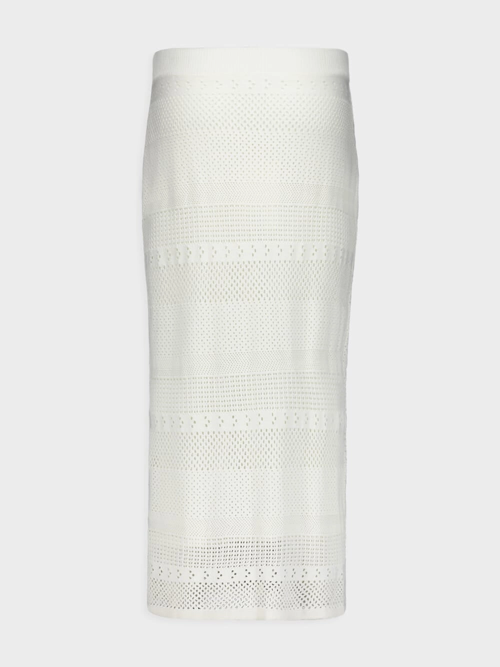 Crochet-Knit Pencil Skirt in White