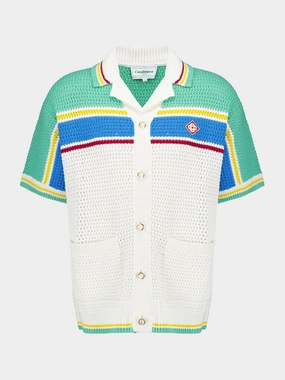 Crochet Tennis Shirt Knitwear Mens - men's sweaters sale