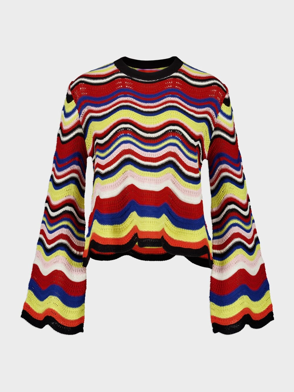 Cropped Chevron Cotton Sweater Knitwear Womens - women's knitwear cheap