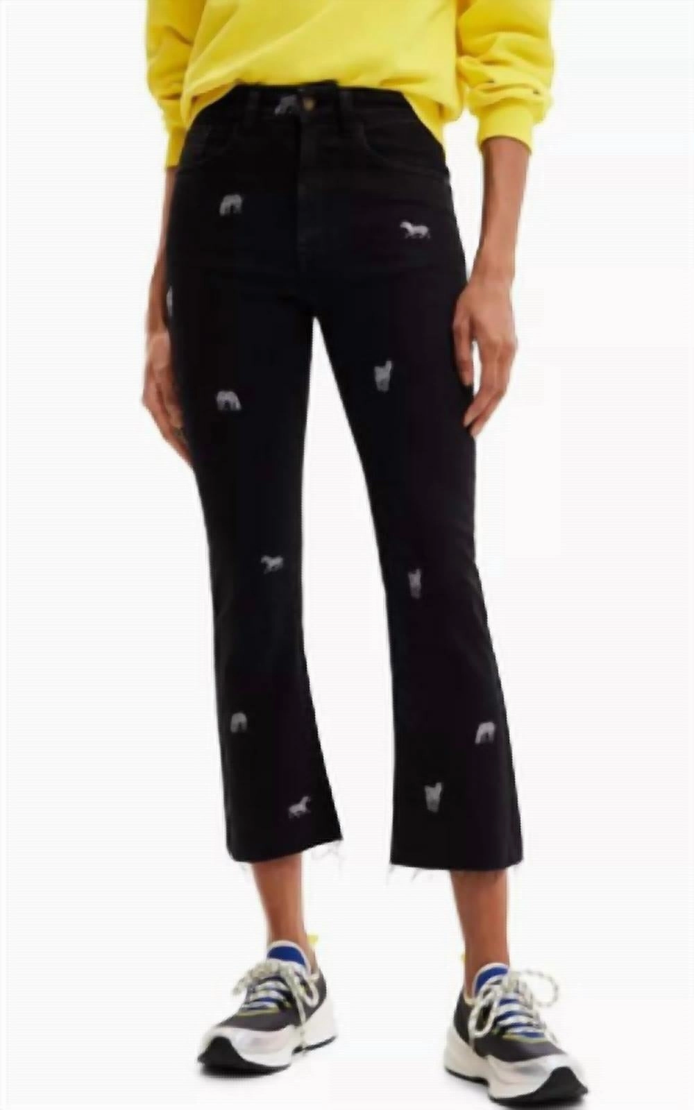 Cropped Flared Jean In Black
