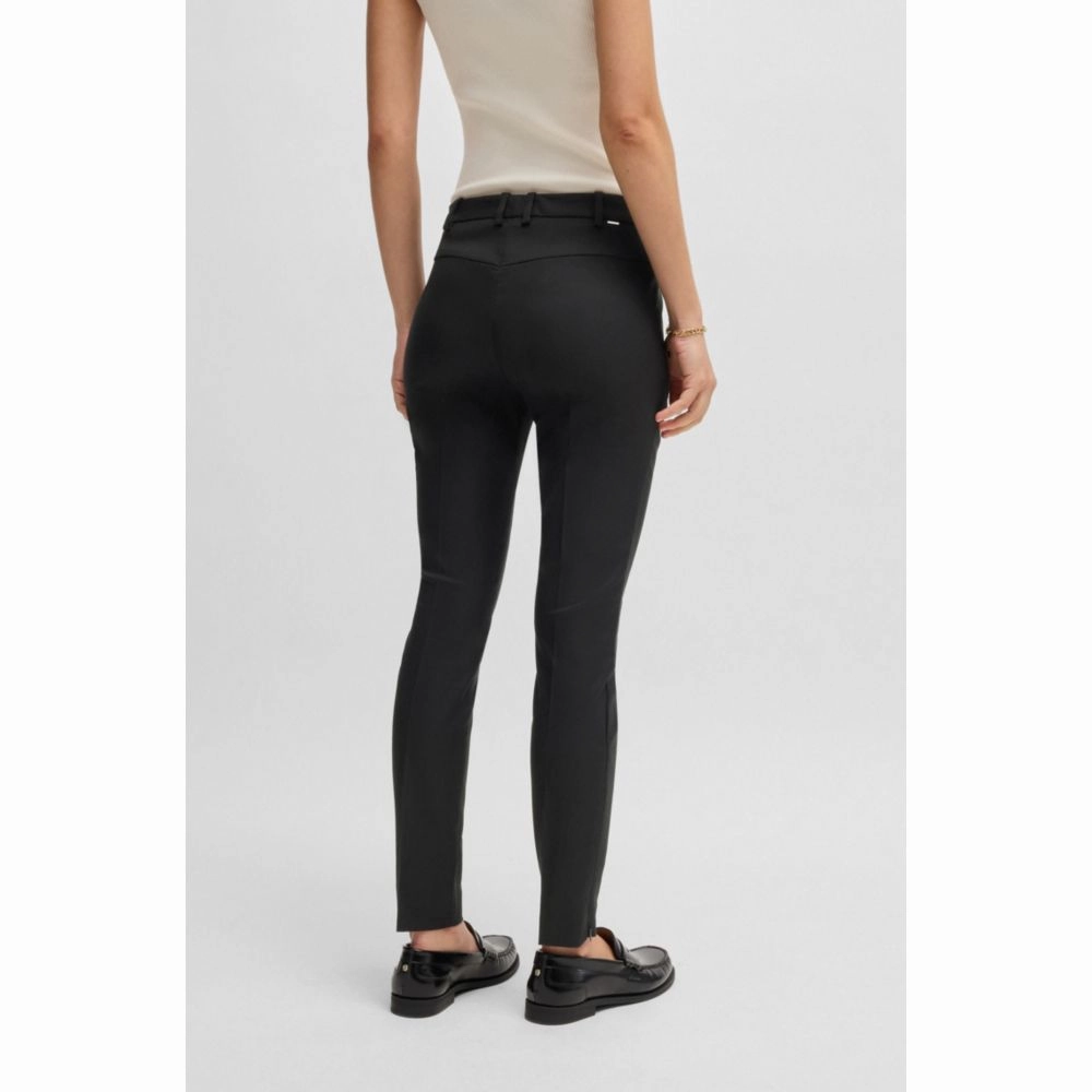 Cropped slim-fit trousers with zipped hems
