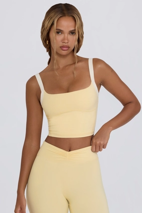 Cropped Tank Top in Lemon Marl Tops - tops on sale