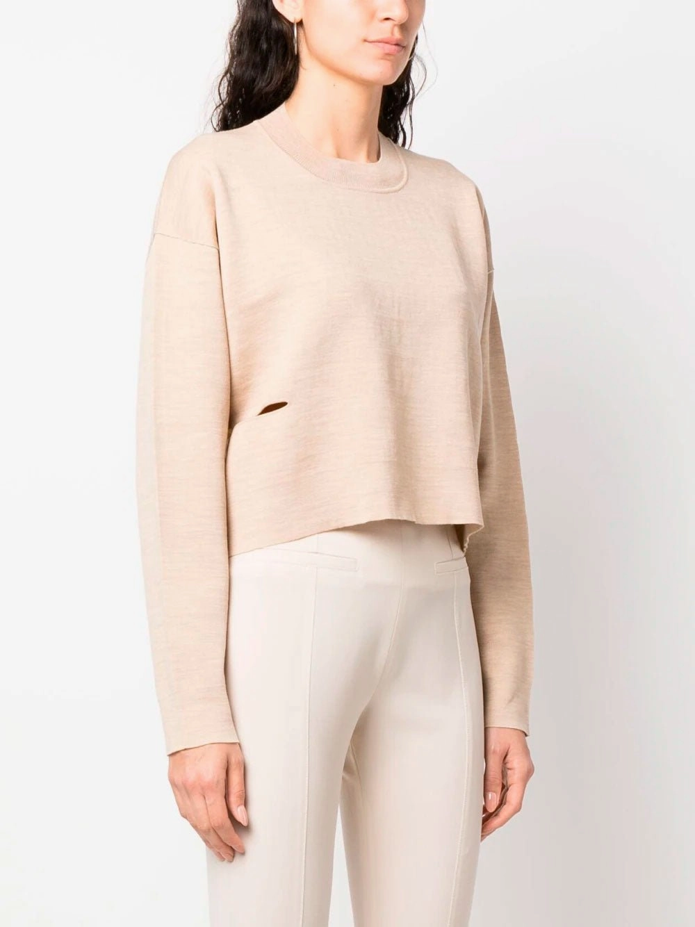Cropped wool jumper