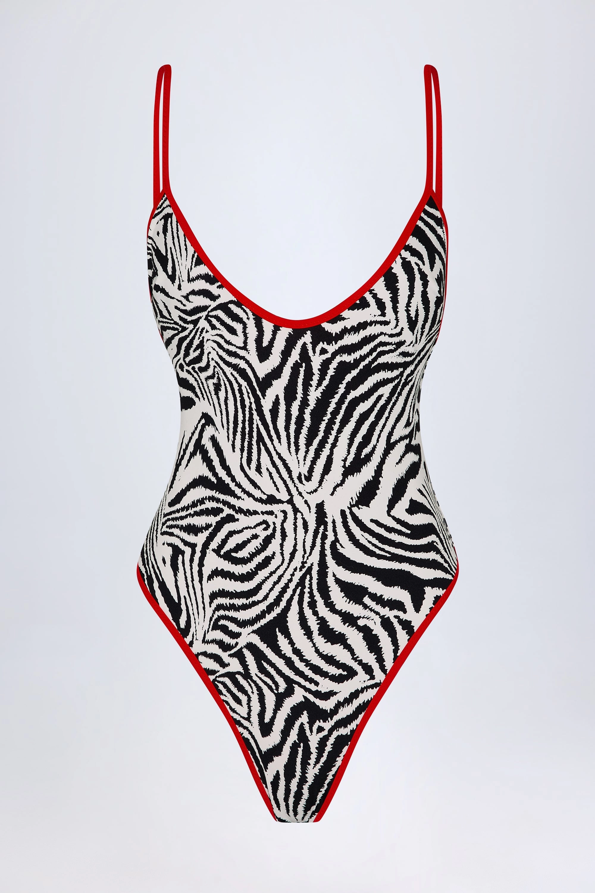 Cross-Back Swimsuit in Zebra Print