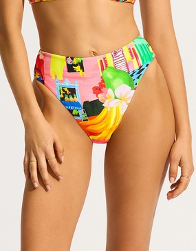 Cuba High Rise Bikini Pant - Turquoise Swim Womens - beachwear discount